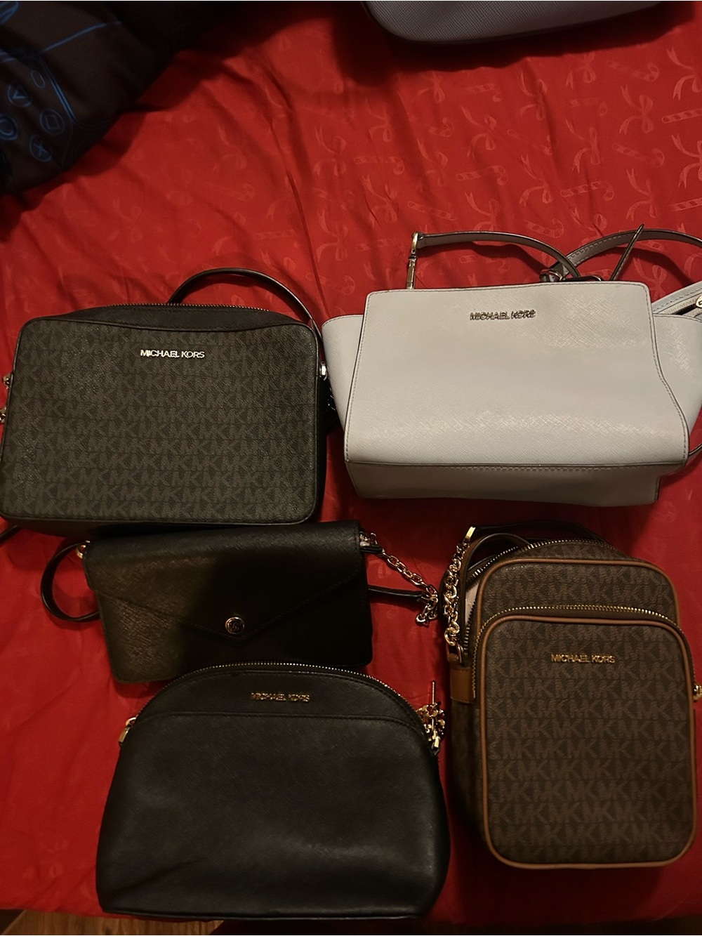 Michael Kors Crossbody Bag Set in Brown, Black, White
